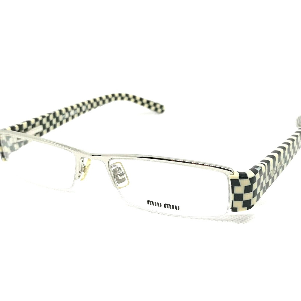 Miu Miu VMU54F Vintage Bayonetta Checkerboard Y2K 2000s Glasses